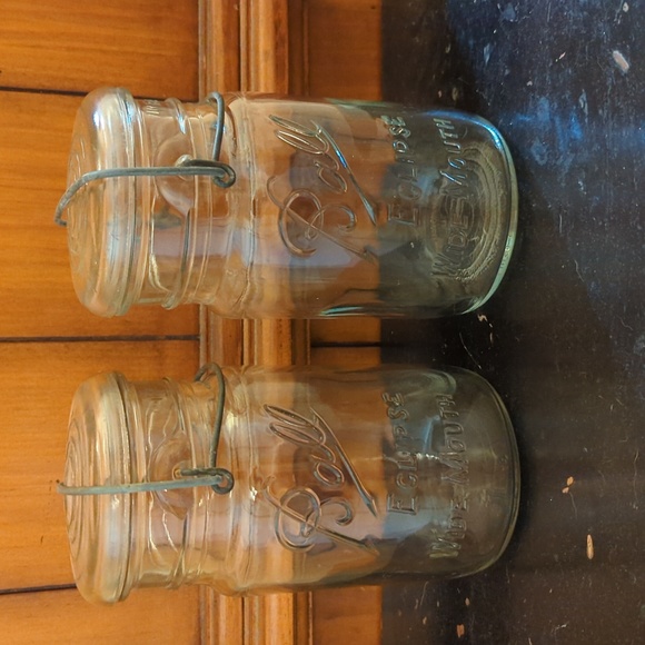 Ball Kitchen Set Of 2 Vintage Ball Mason Jars With Lids Wire